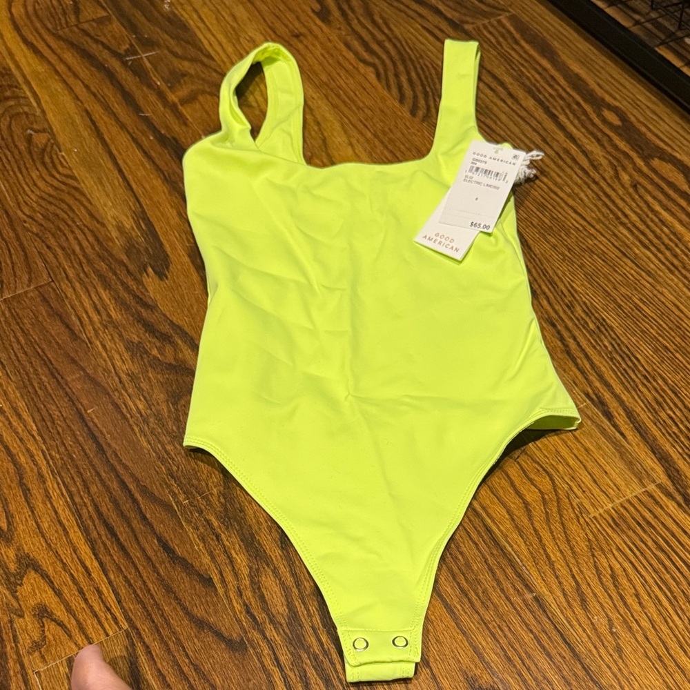Good American  Neon Lime One-Piece Bodysuit